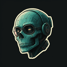 Cyberpunk glitch sticker